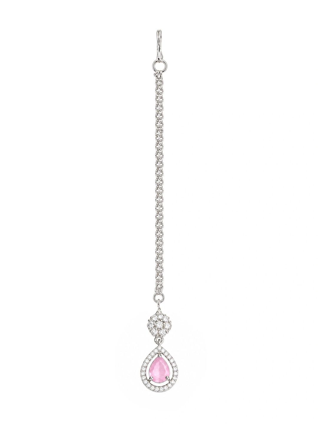 Buy PRIVIU Silver Plated American Diamond Studded Maang Tikka Head Jewellery -  - Accessories for Women