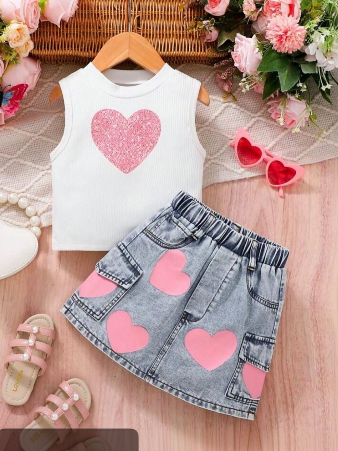 Buy I NAINA DRESSES Girls Printed Pure Cotton Top With Skirt -  - Apparel for Girls