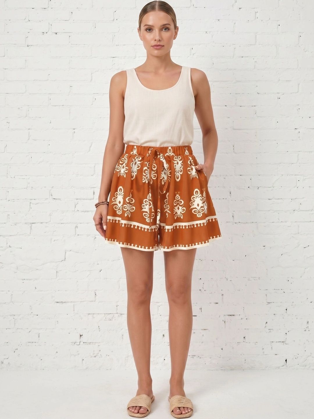 Women Printed Loose Fit Shorts 7