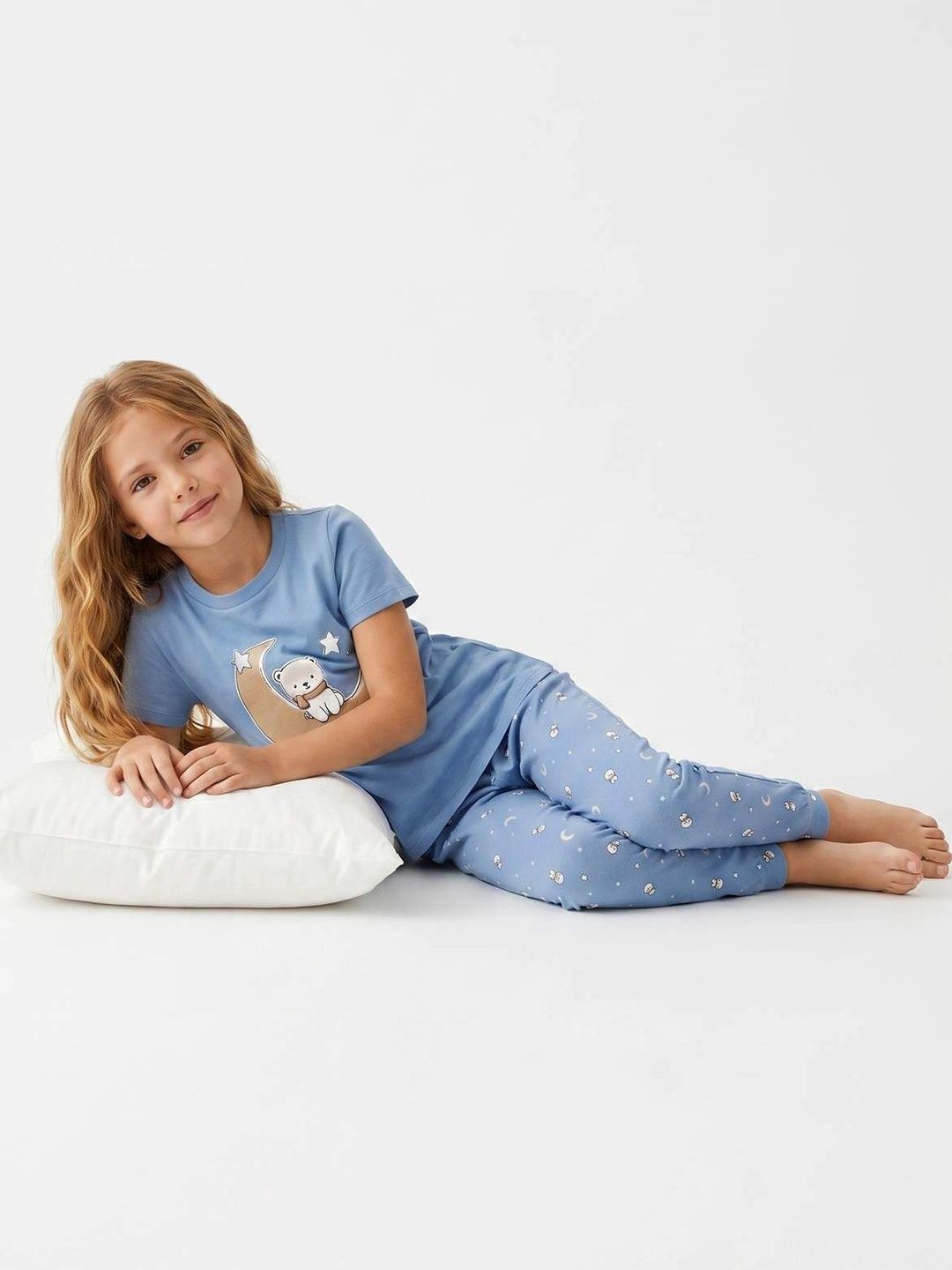 Girls Printed Short Sleeves Nightdress 2