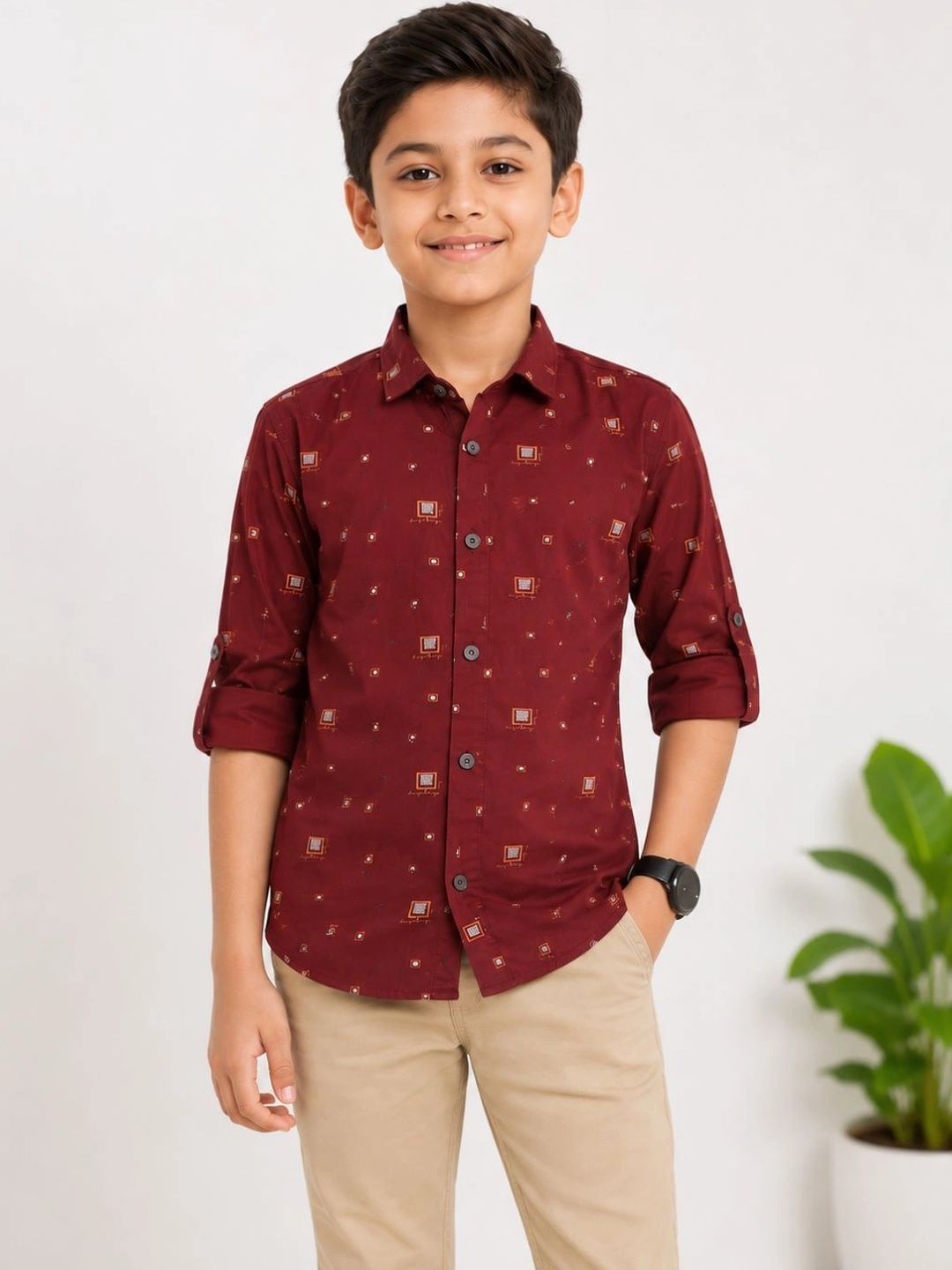JEE-9 Boys Comfort Printed Casual Shirt