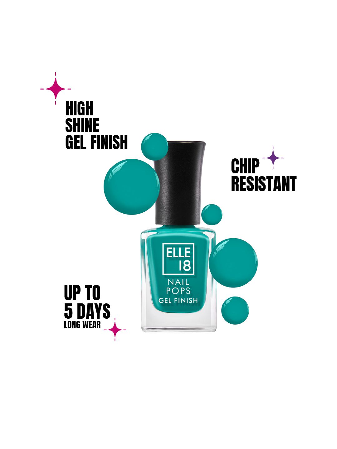 ELLE 18 Gel Finish Long Lasting Chip Resistant Nail Pops 10ml - G13