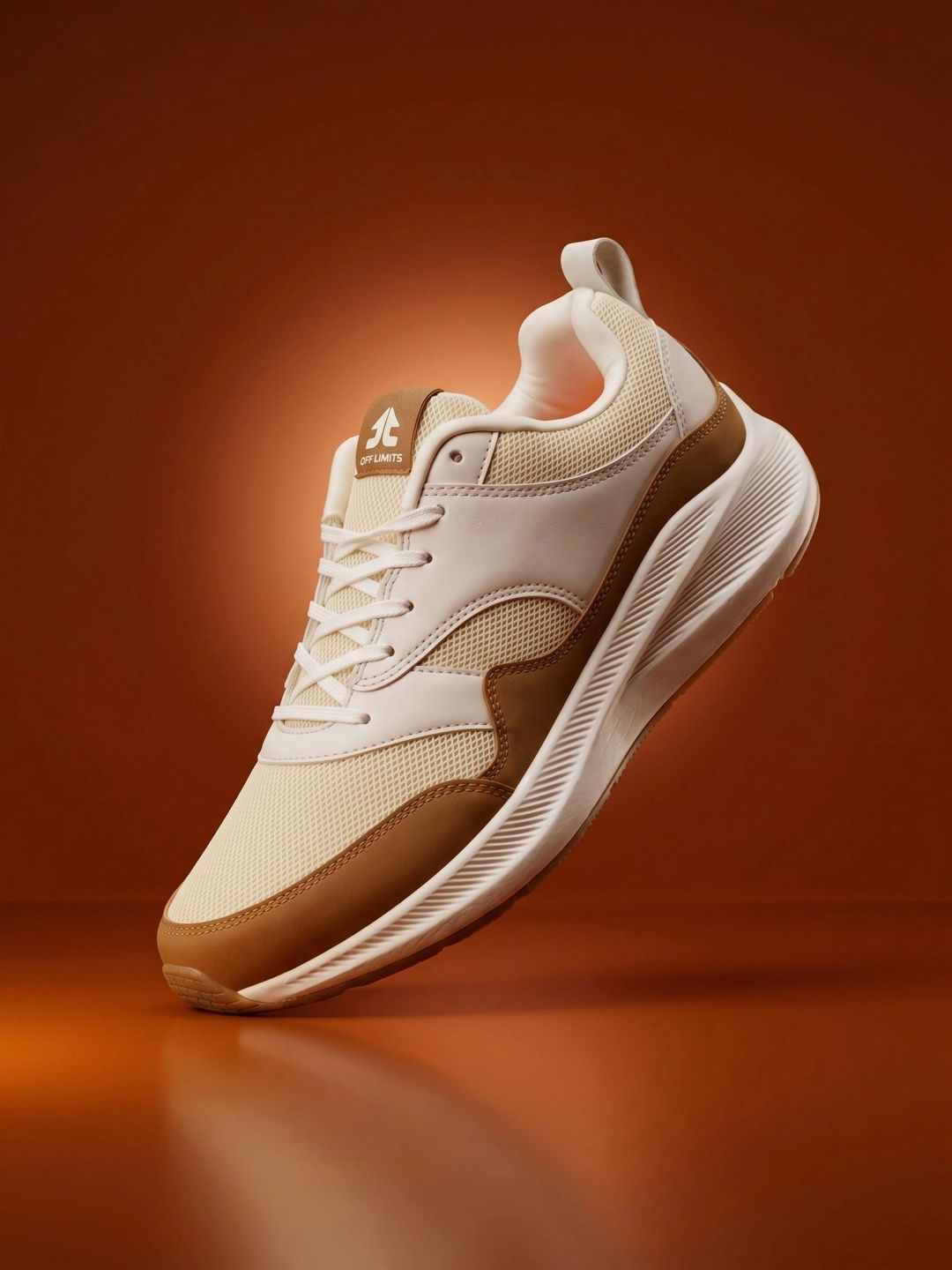 Buy OFF LIMITS Men Cream Mesh Running Non Marking Shoes -  - Footwear for Men