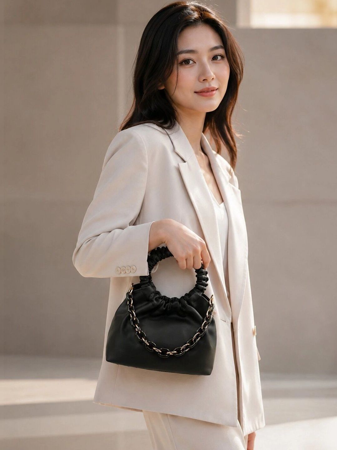 HERE&NOW PU Handheld Bag