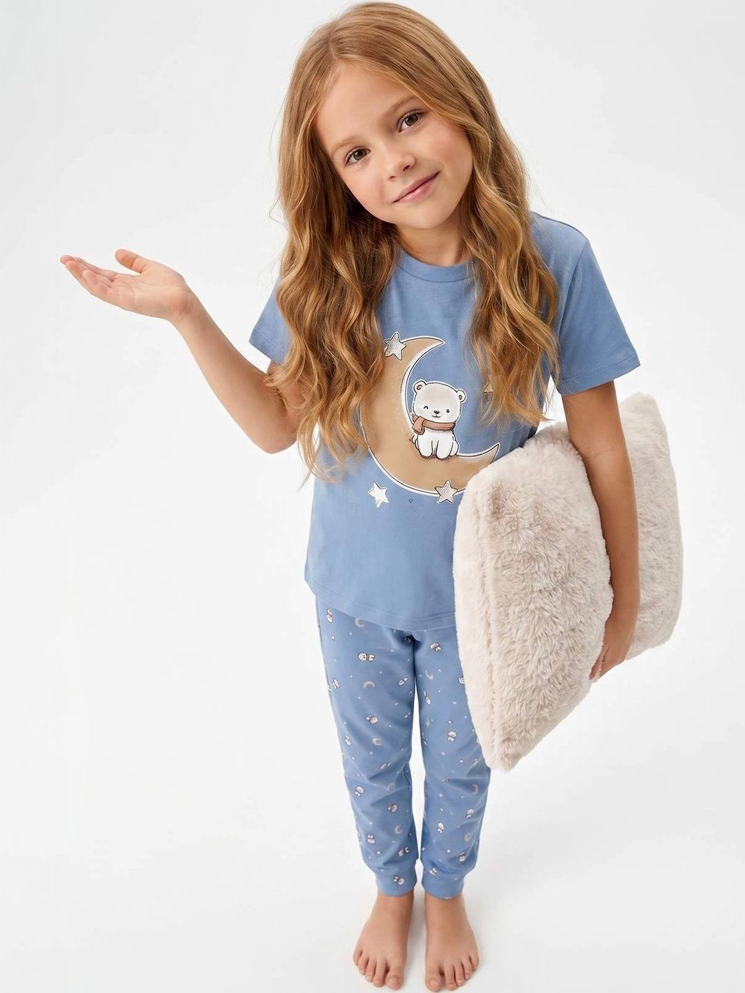 Girls Printed Short Sleeves Nightdress 5