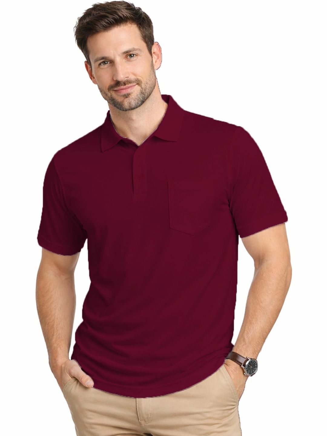 Peerless Wear Men Polo Collar Pockets T-shirt