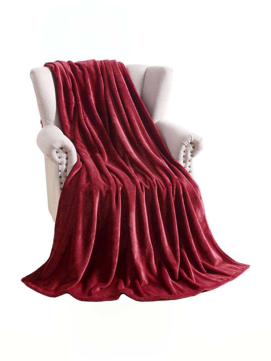 Myntra Elegant Homes Maroon Fleece AC Room 300 GSM Single Bed Blanket