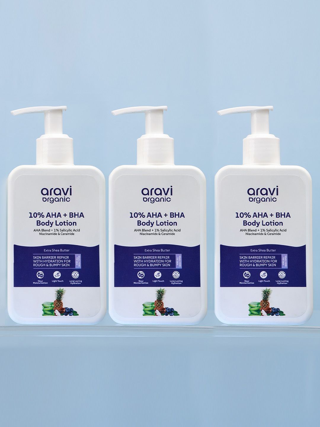Buy Aravi Organic 10% AHA BHA Body Lotion For Exfoliate,Tan Remove & Dry Skin | Pack Of 3 -  - Personal Care for Unisex