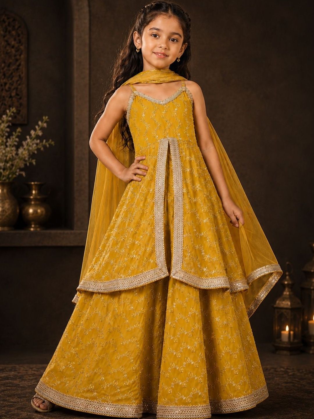 Sequinned Embroidered Lehenga Choli With Dupatta