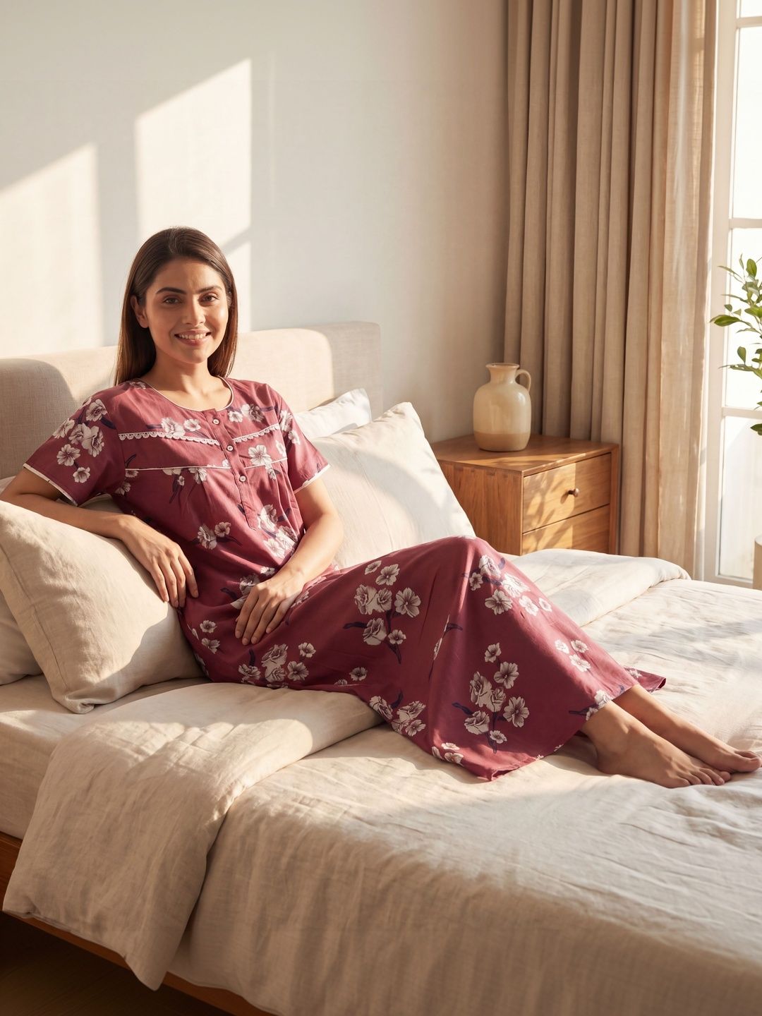 Vardhana Printed Maxi Nightdress