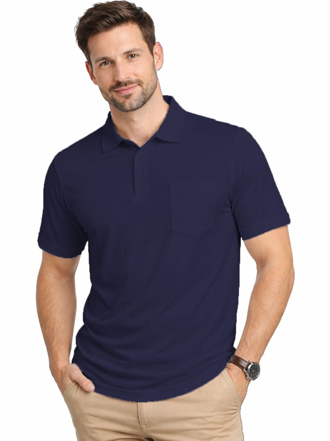Peerless Wear Men Polo Collar Pockets T-shirt