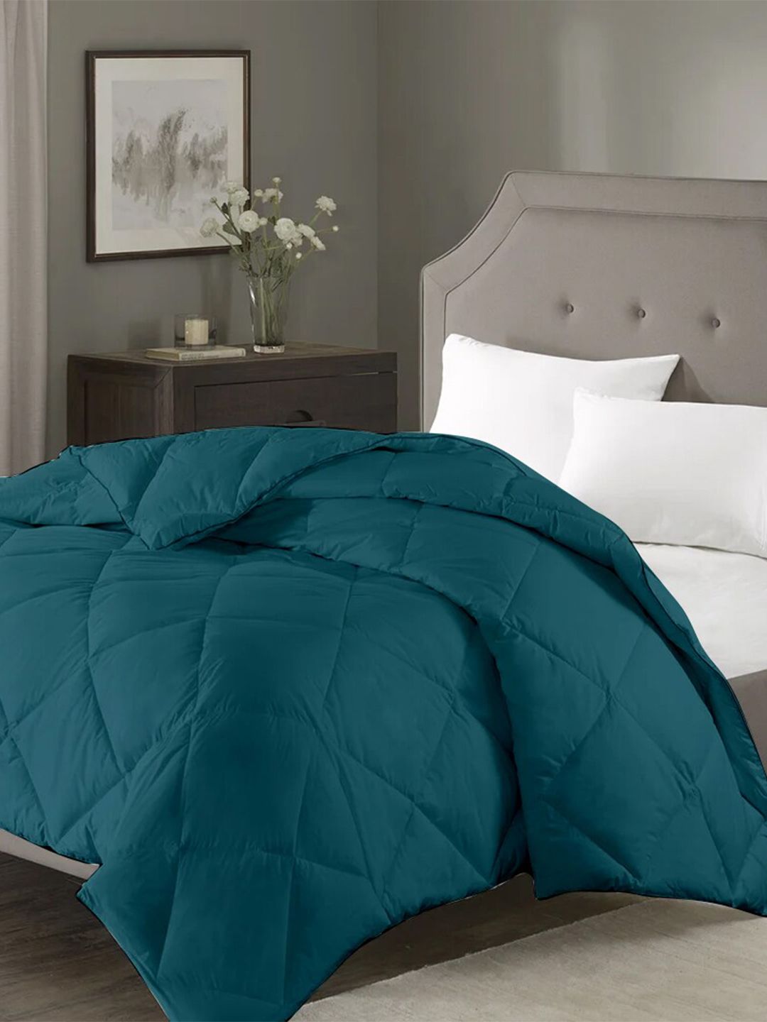 RAZZAI Teal Microfiber AC Room 150 GSM Double Bed Comforter
