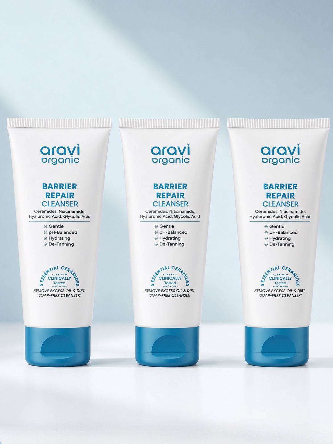 Aravi Organic Face Cleanser Gentle Foaming Face Wash for Oily & Acne Prone Skin | Set Of 3