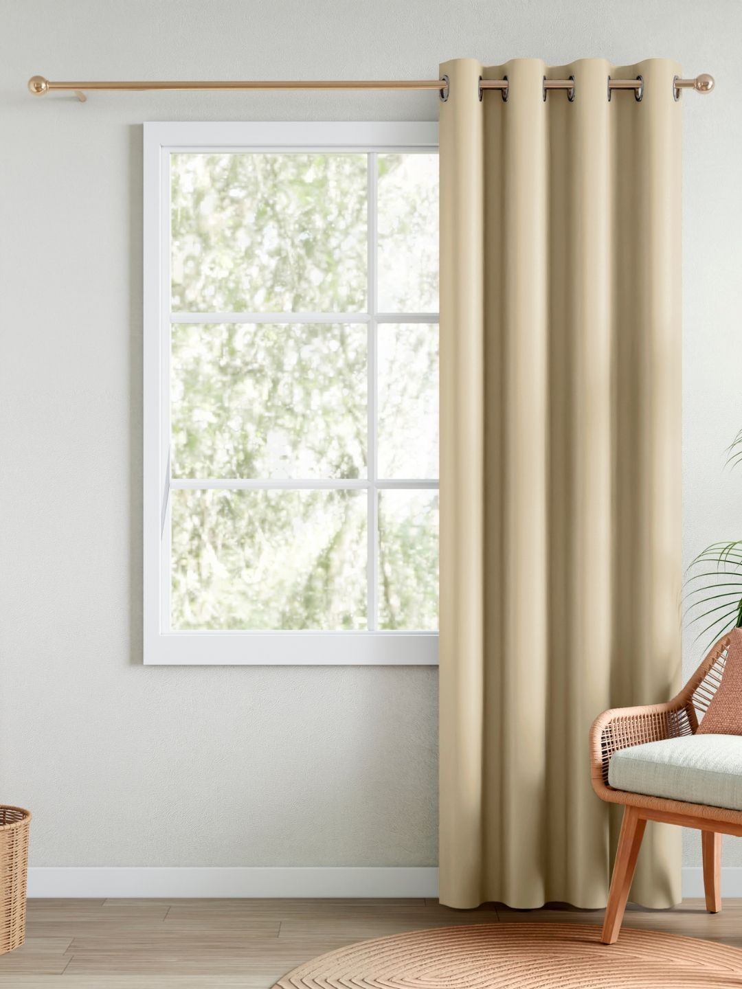 RIVERMOOR Beige Black Out Door Curtain