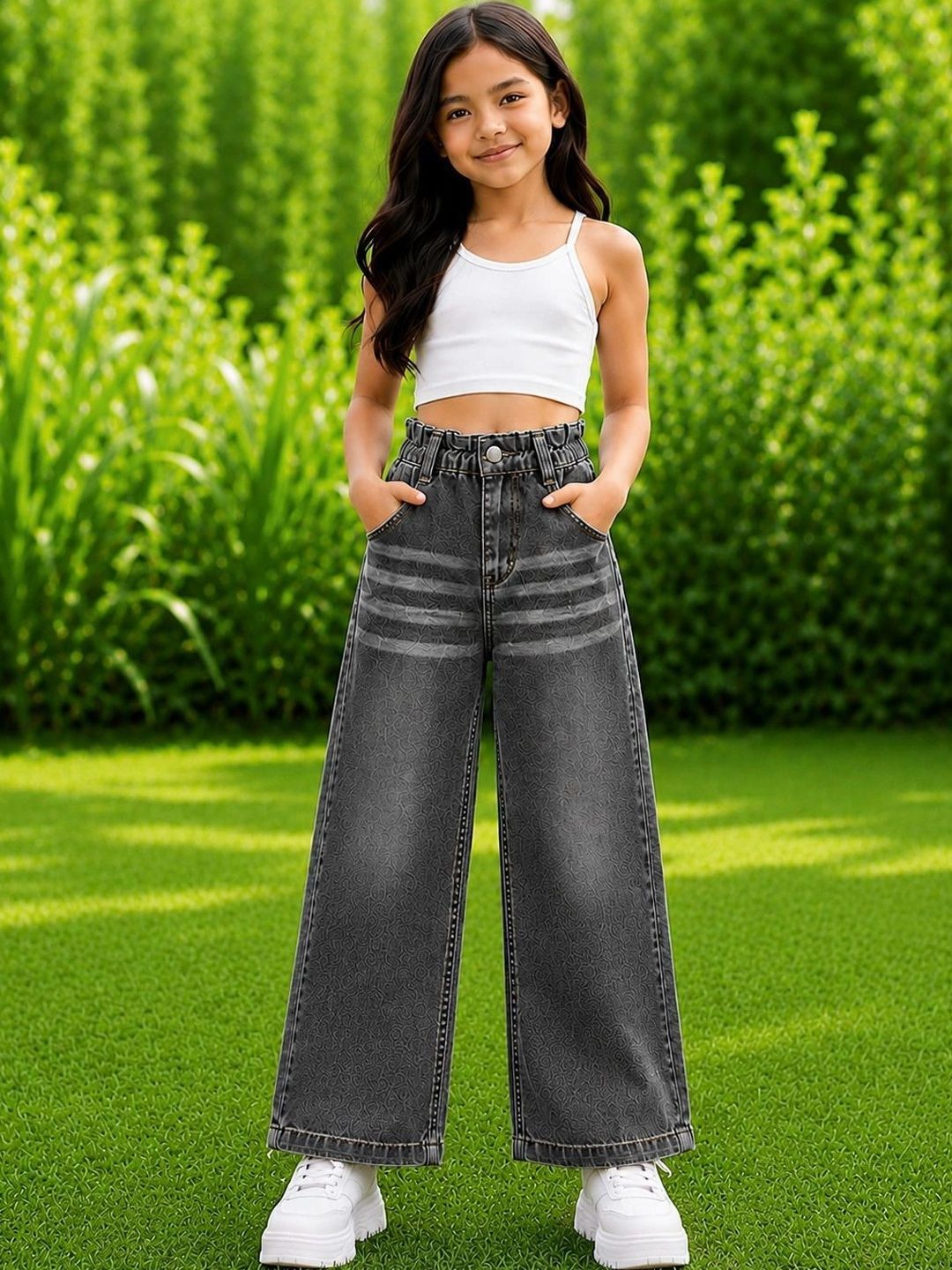 Iconic me Girls Wide Leg High-Rise Jeans