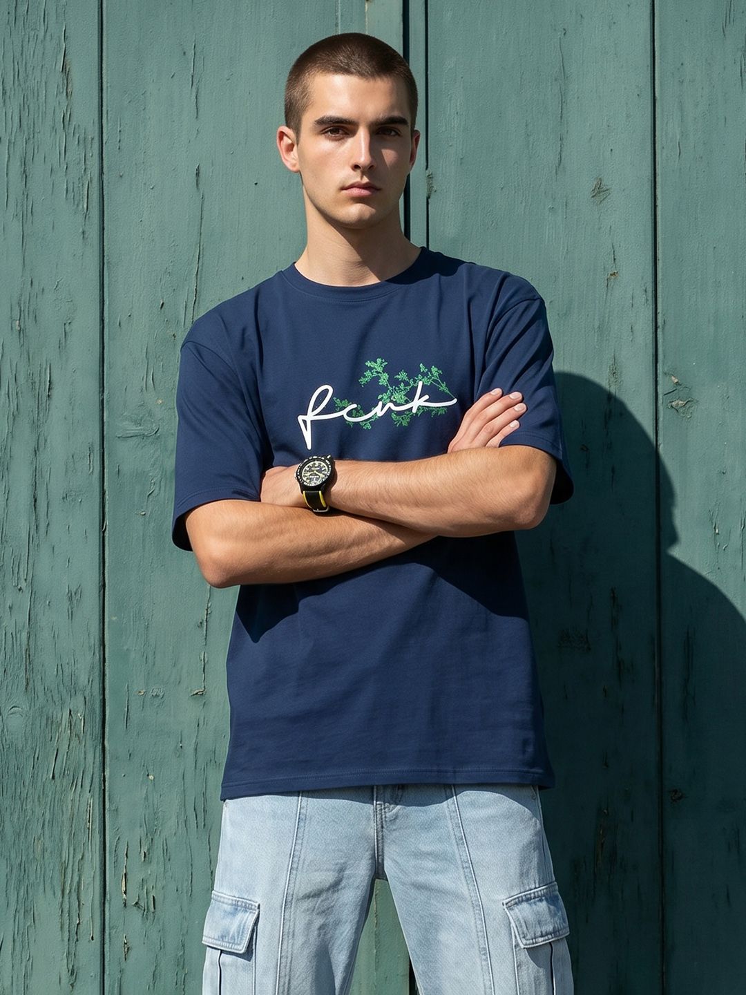 FCUK Relaxed Fit Brand Logo Printed Pure Cotton T-shirt