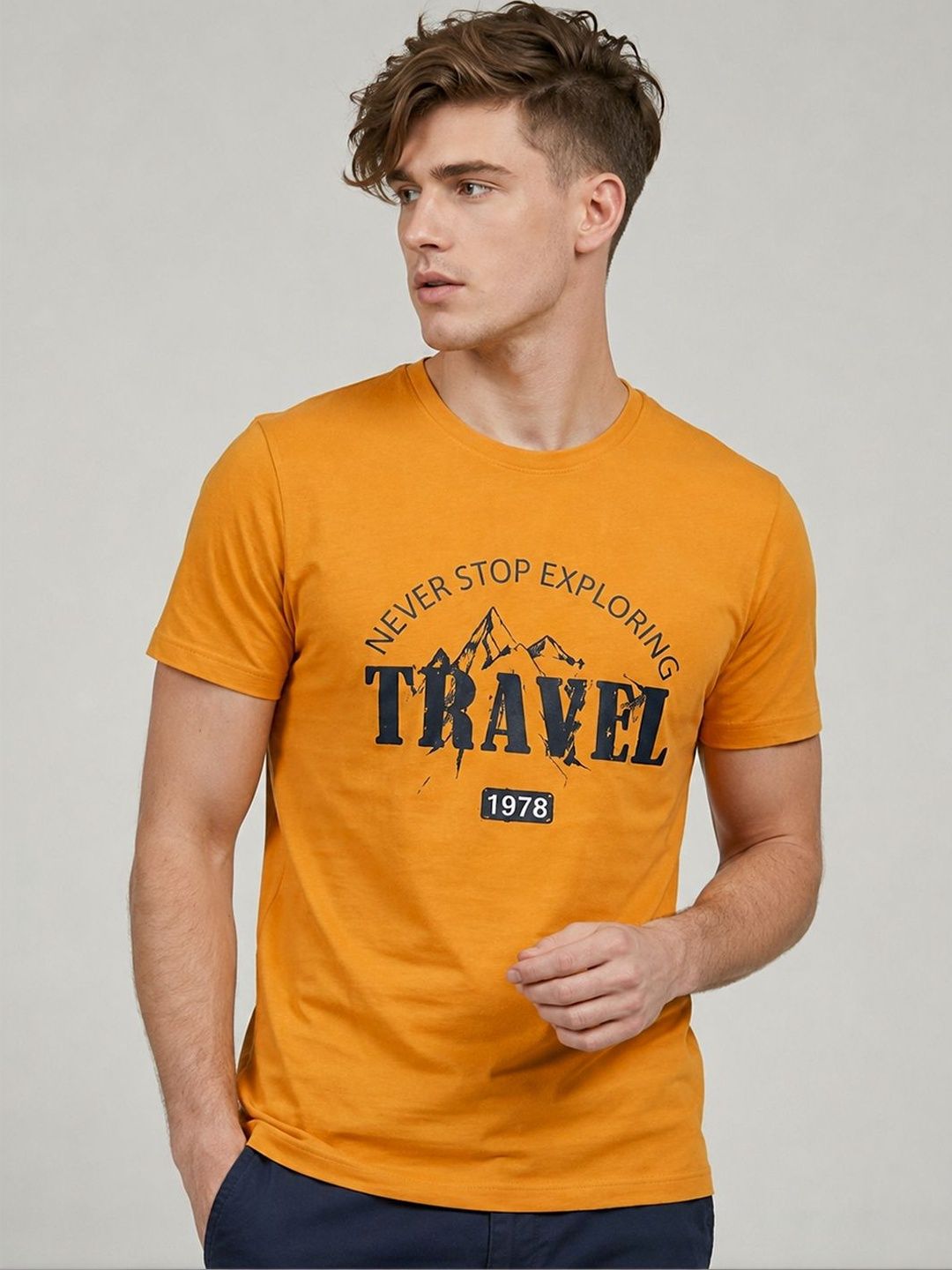 Roadster Men Typography Printed T-shirt