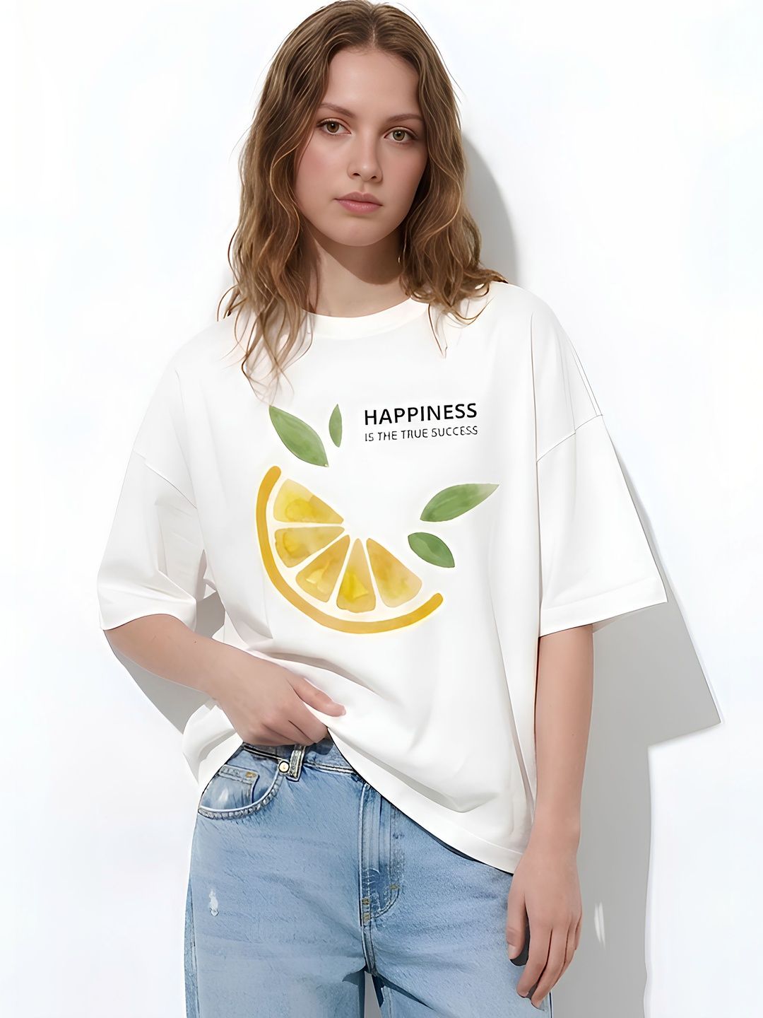 SMARTEES Women Printed Drop-Shoulder Sleeves T-shirt