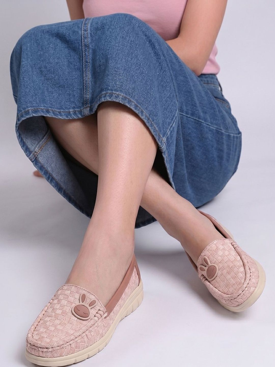 Buy TRIKSY Women Texture, Bunny Emblem Ballerinas -  - Footwear for Women