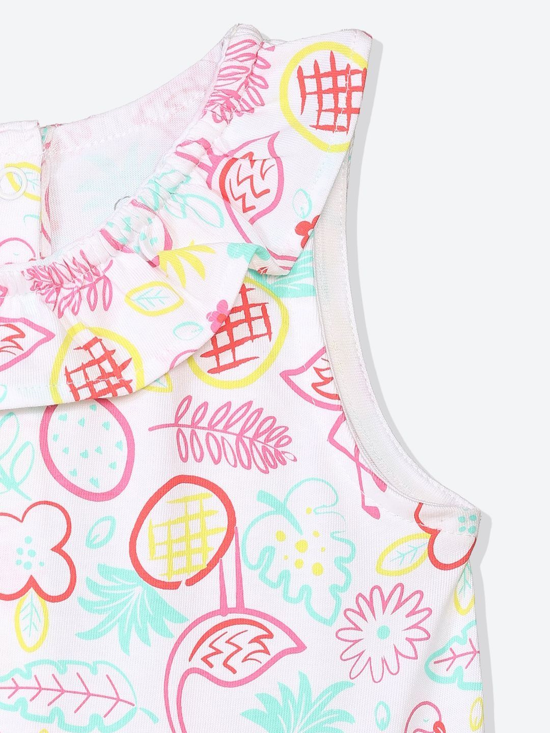Girls Conversational Printed Ruffles Pure Cotton Jumpsuit 3