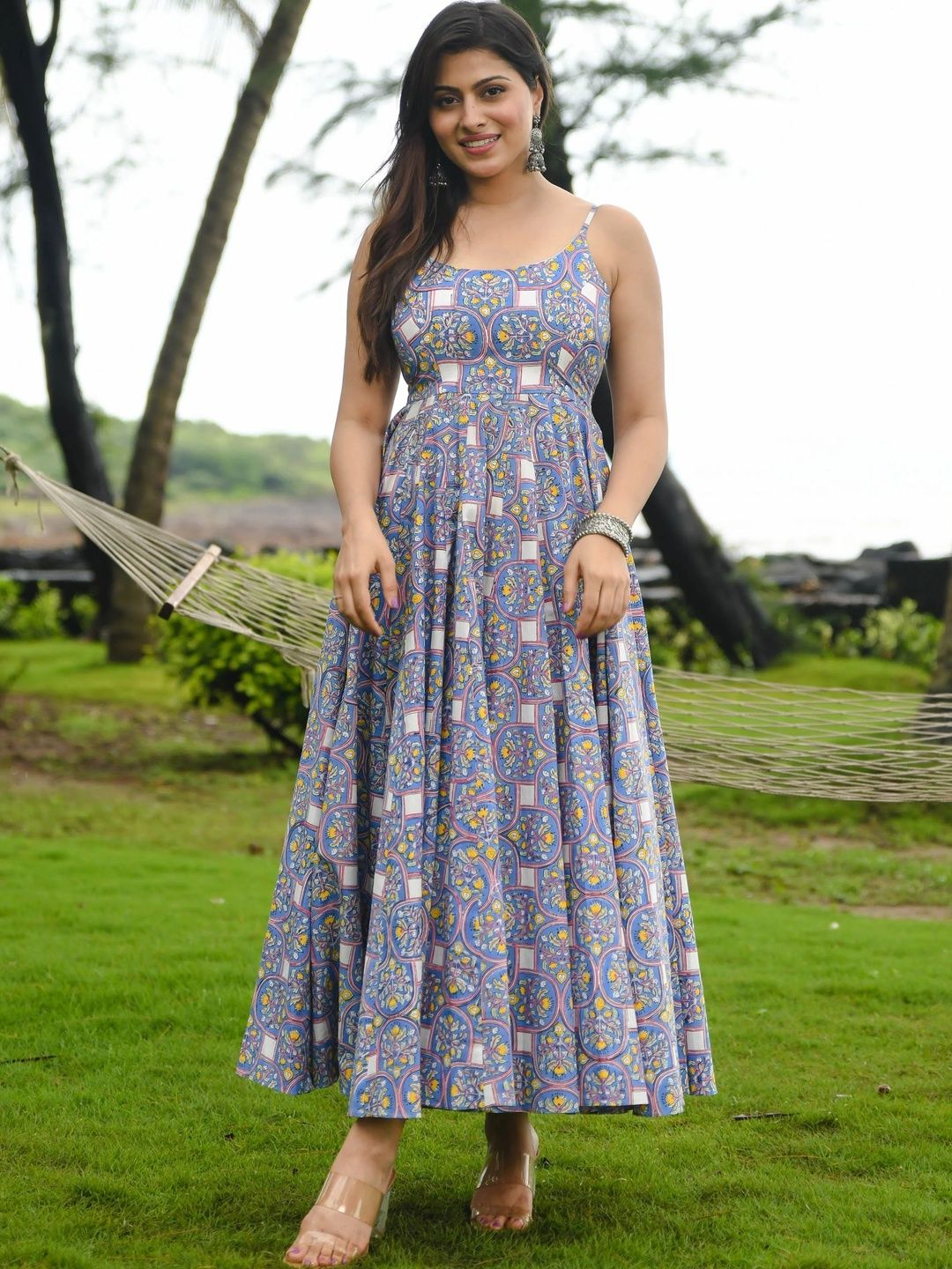 OBLEK Bohemian Print A-Line Maxi Dress