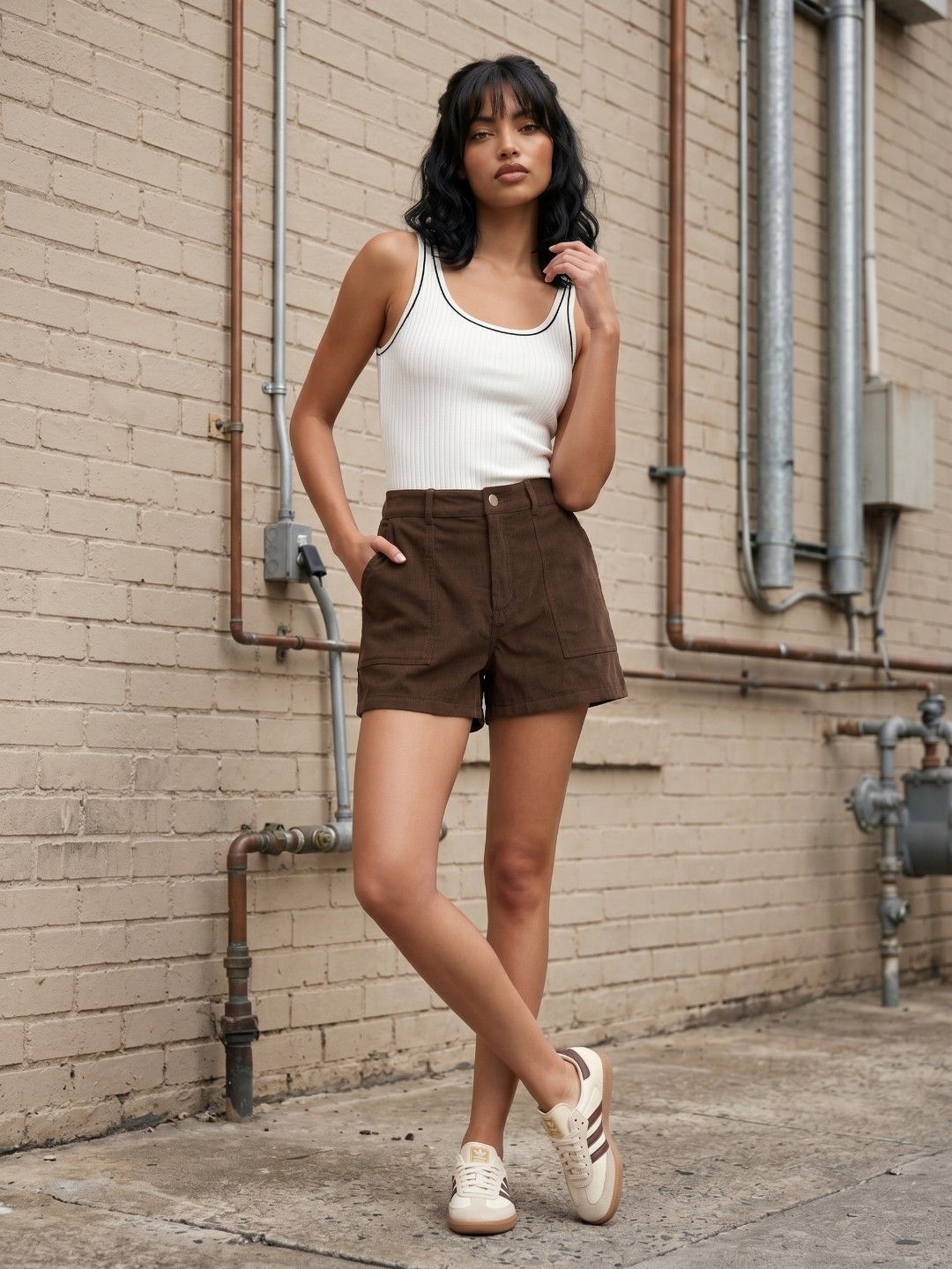 Women Bermuda Fit Self Desigh Shorts 5