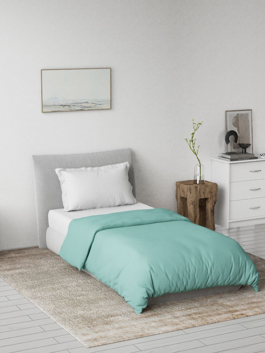 DDecor Creme Collection Orange Reversible Pure Cotton AC Room Single Quilt