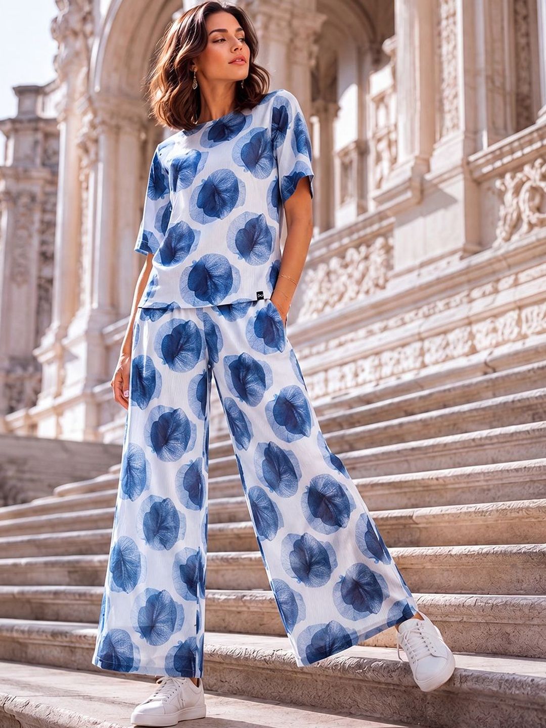 L&M Bohemian Printed Top with Palazzos