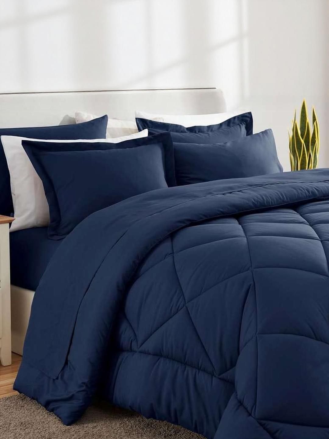 Doristyle Navy Blue 500 GSM Double Bed Heavy Winter Comforter