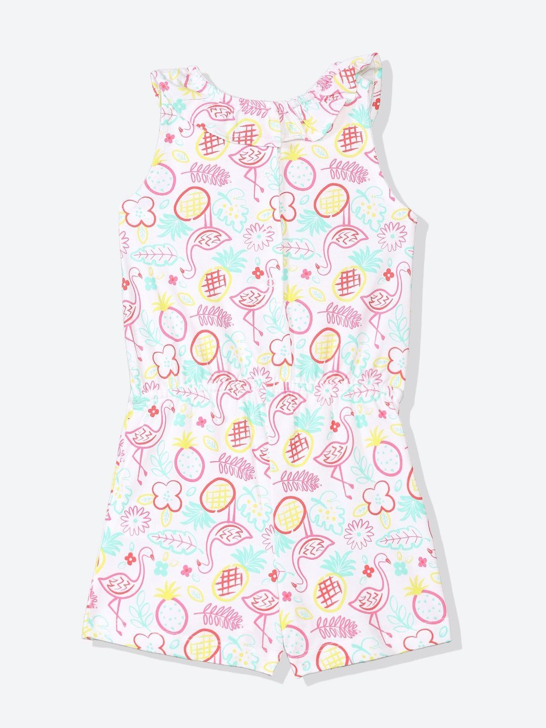 Girls Conversational Printed Ruffles Pure Cotton Jumpsuit 2