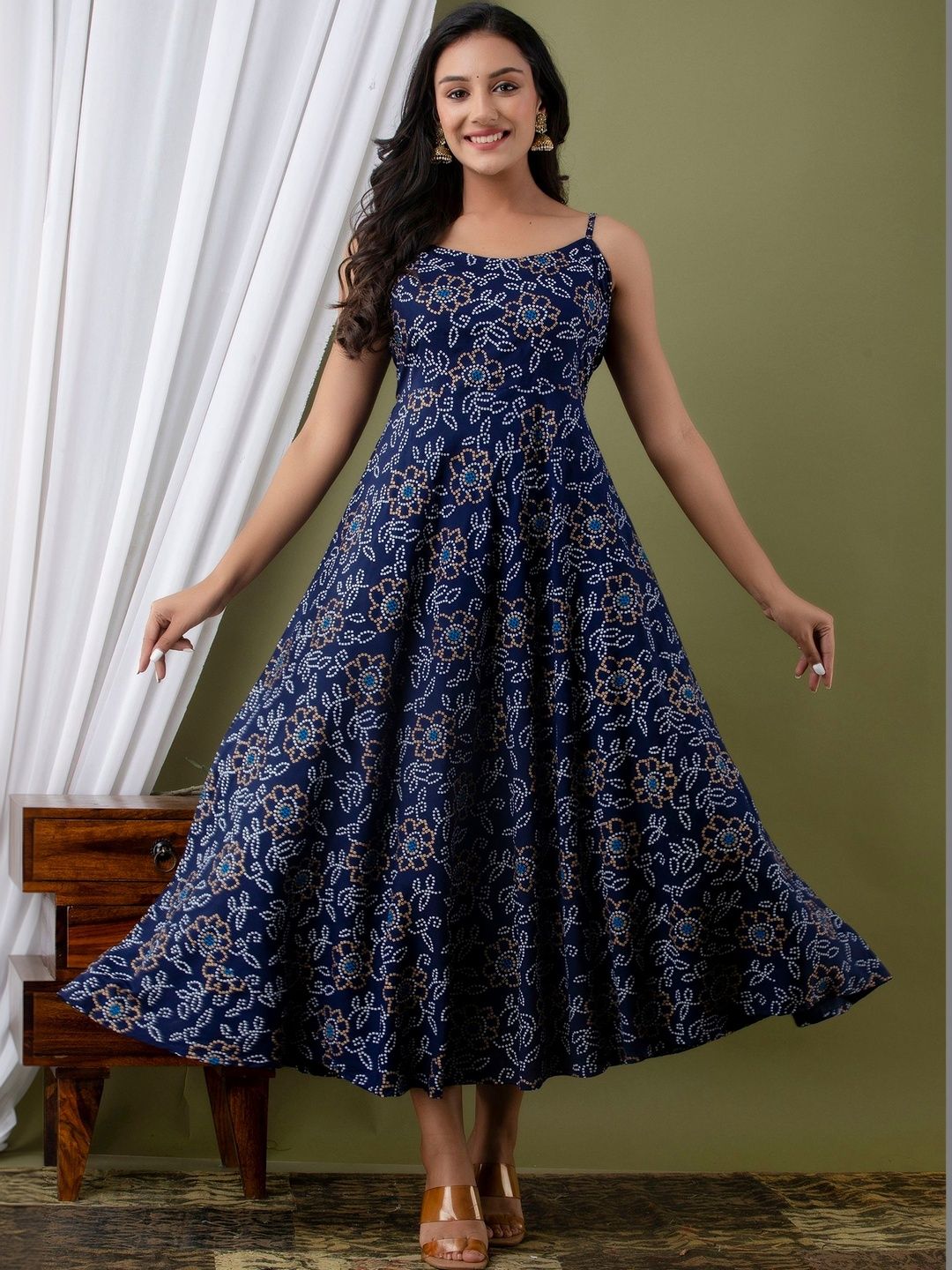 OBLEK Bohemian Print A-Line Maxi Dress