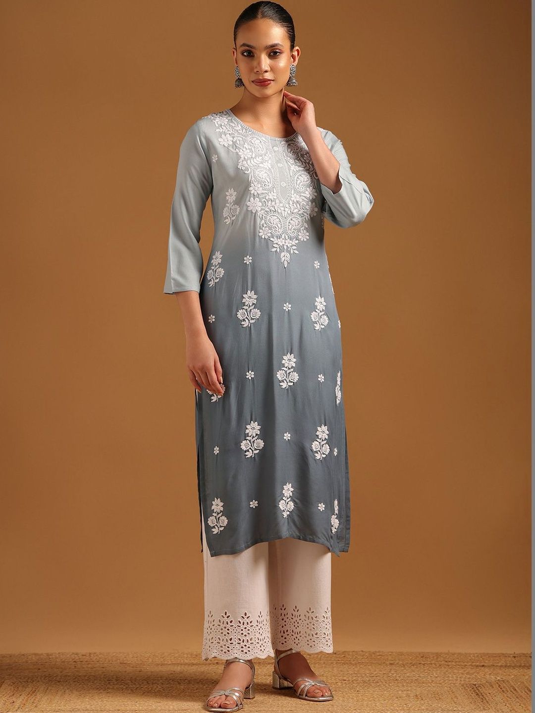 Soch Women Ethnic Motifs Embroidered Chikankari Kurta