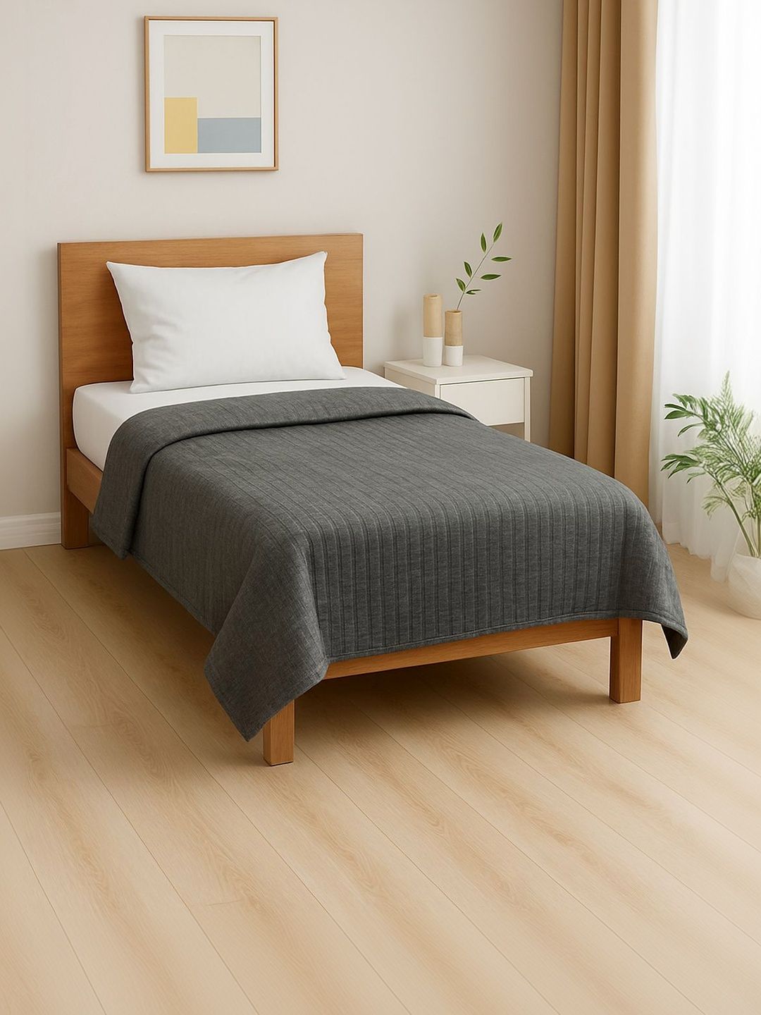 SWAYAM Grey Fleece 233 GSM Dohar