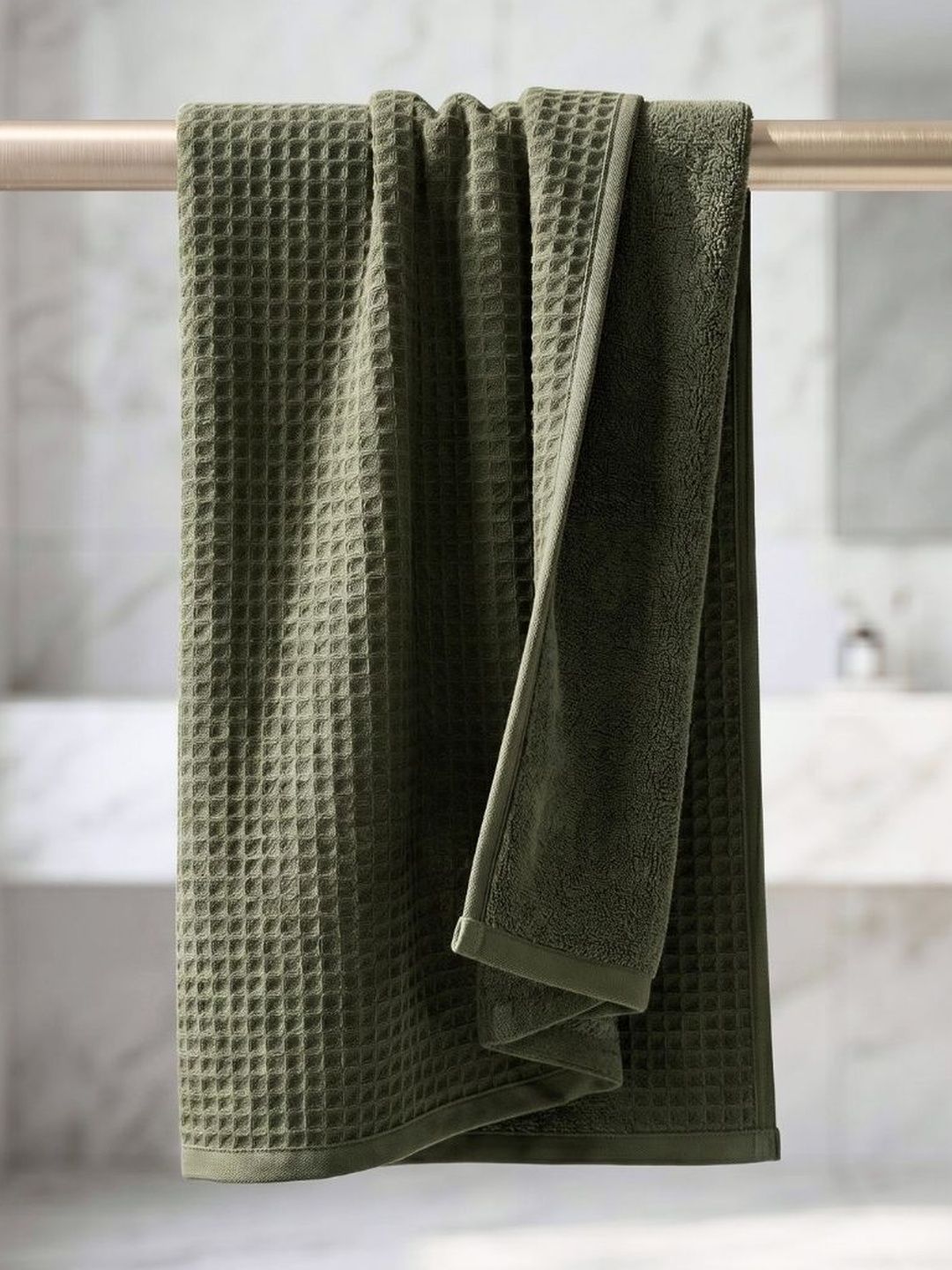 Athom Living Olive Green 1 Cotton 450 GSM Bath Towel