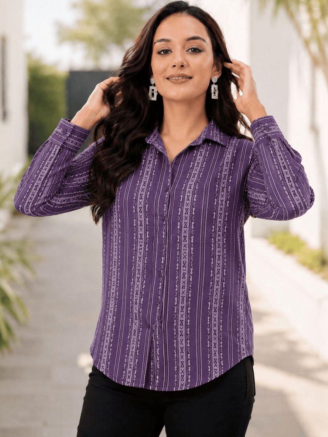NewlookAs Women Classic Printed Casual Shirt