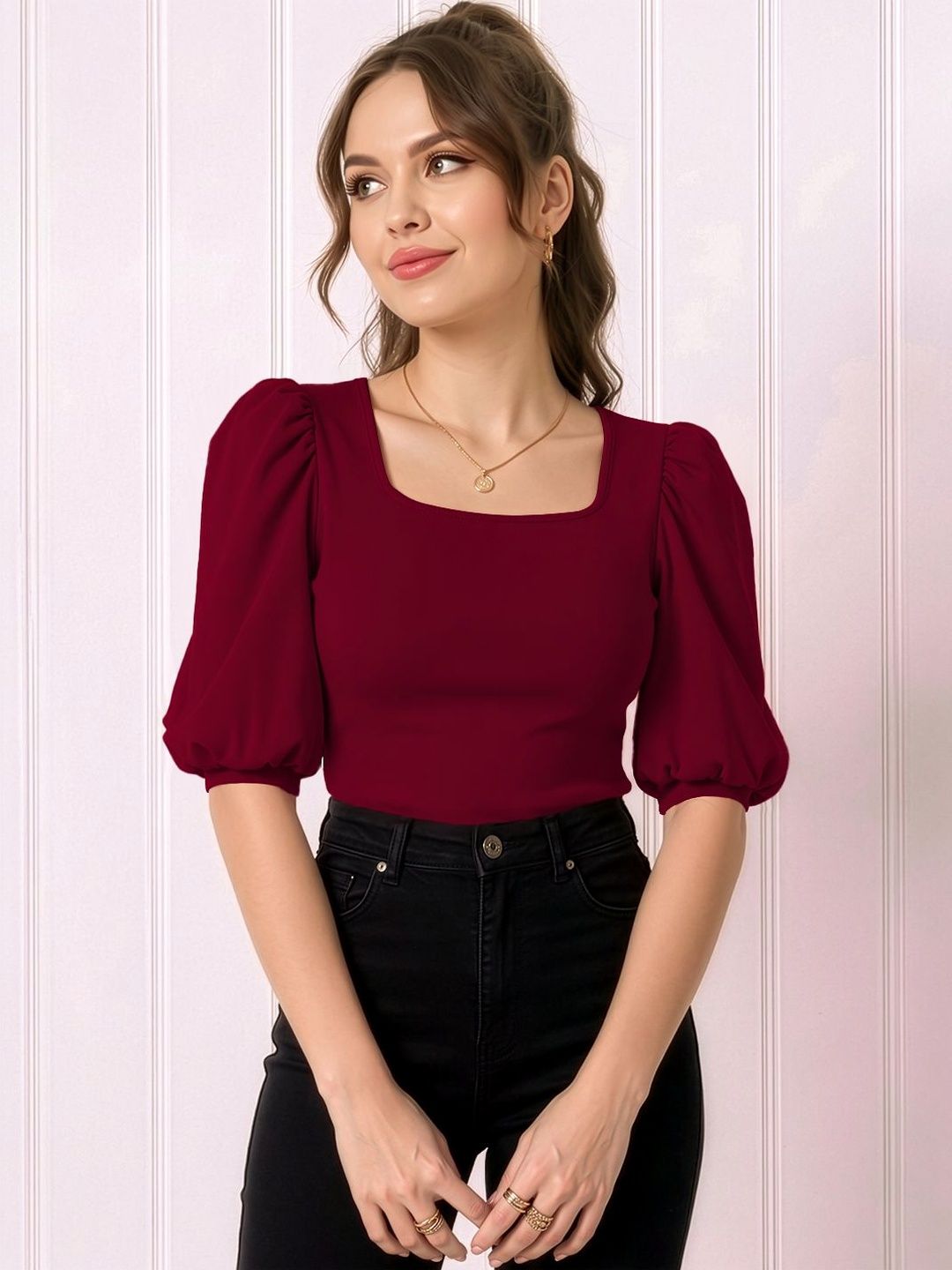 Navyankaa Puff Sleeve Top