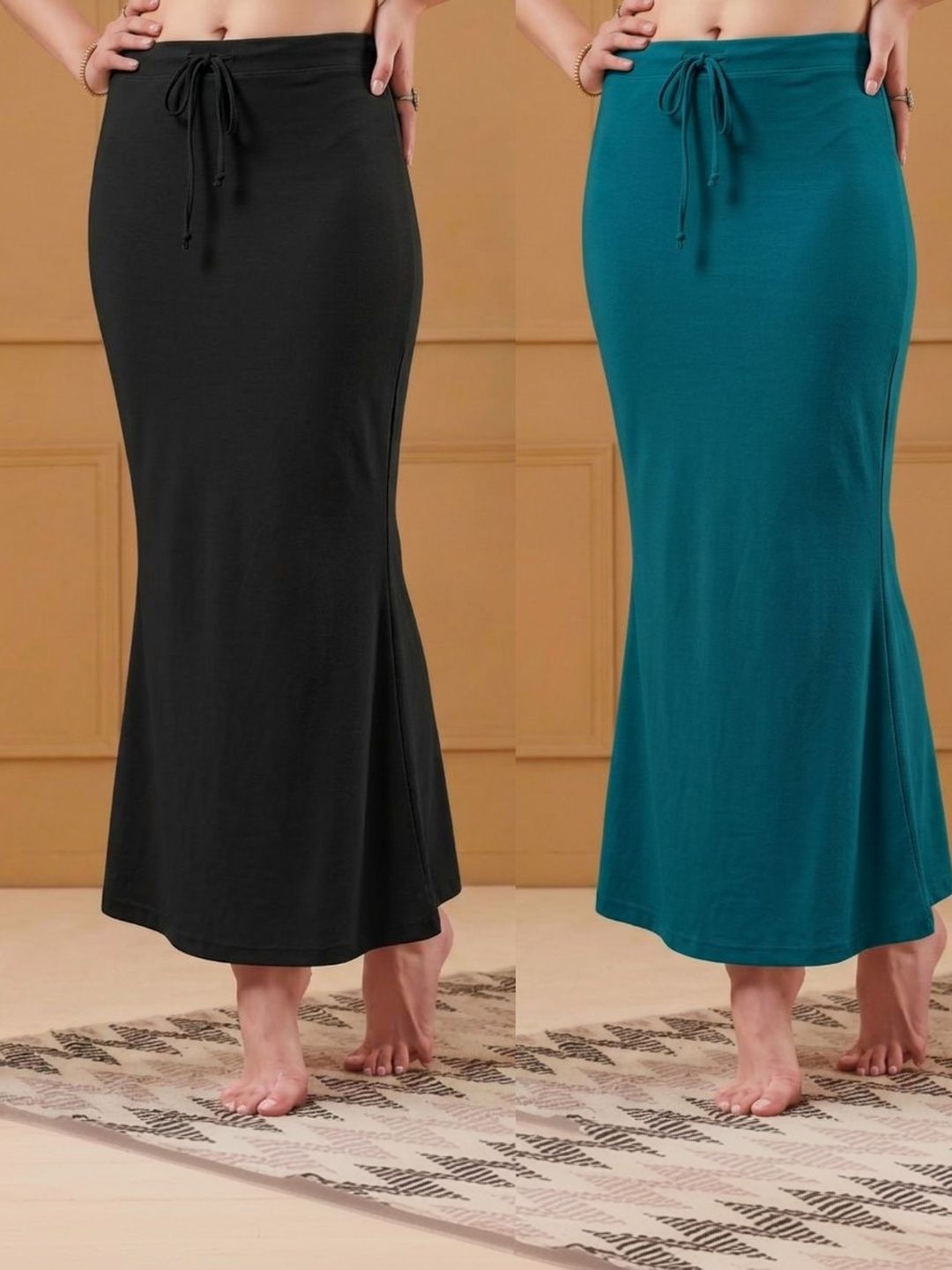 Buy Maatirang Pack Of 2 4 Way Strecheble Seamless Mermaid Fit Saree Shapewear Petticoat -  - Apparel for Women