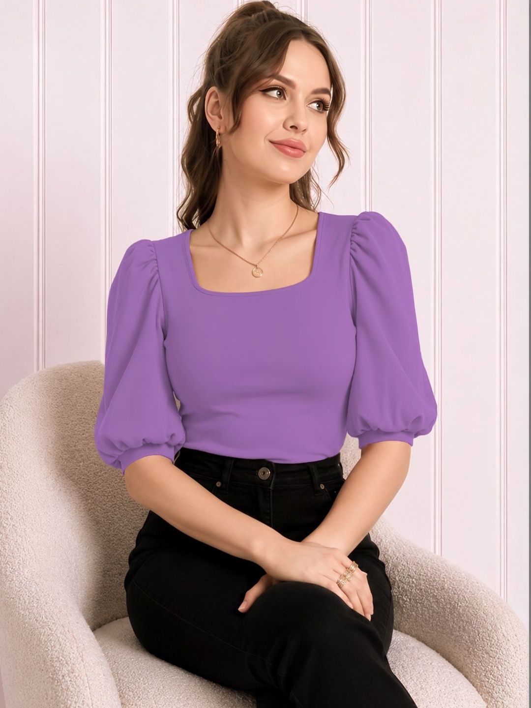 Navyankaa Puff Sleeve Top