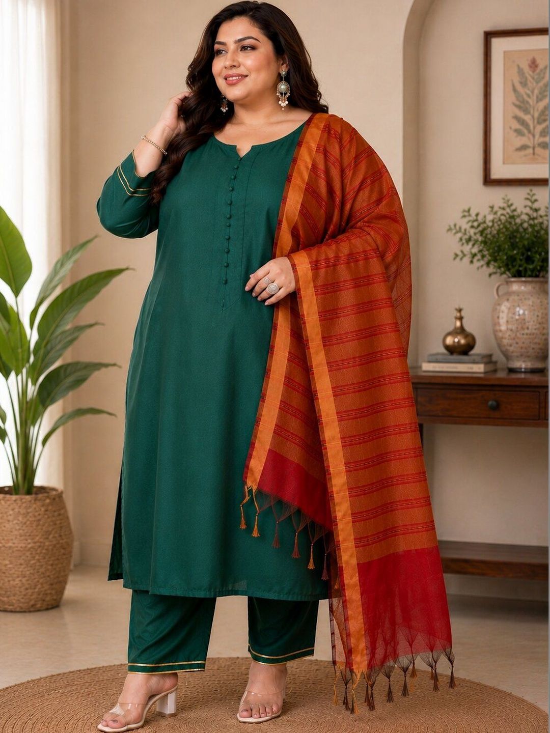 Chhipa Prints Women Regular Kurta with Trousers & With Dupatta