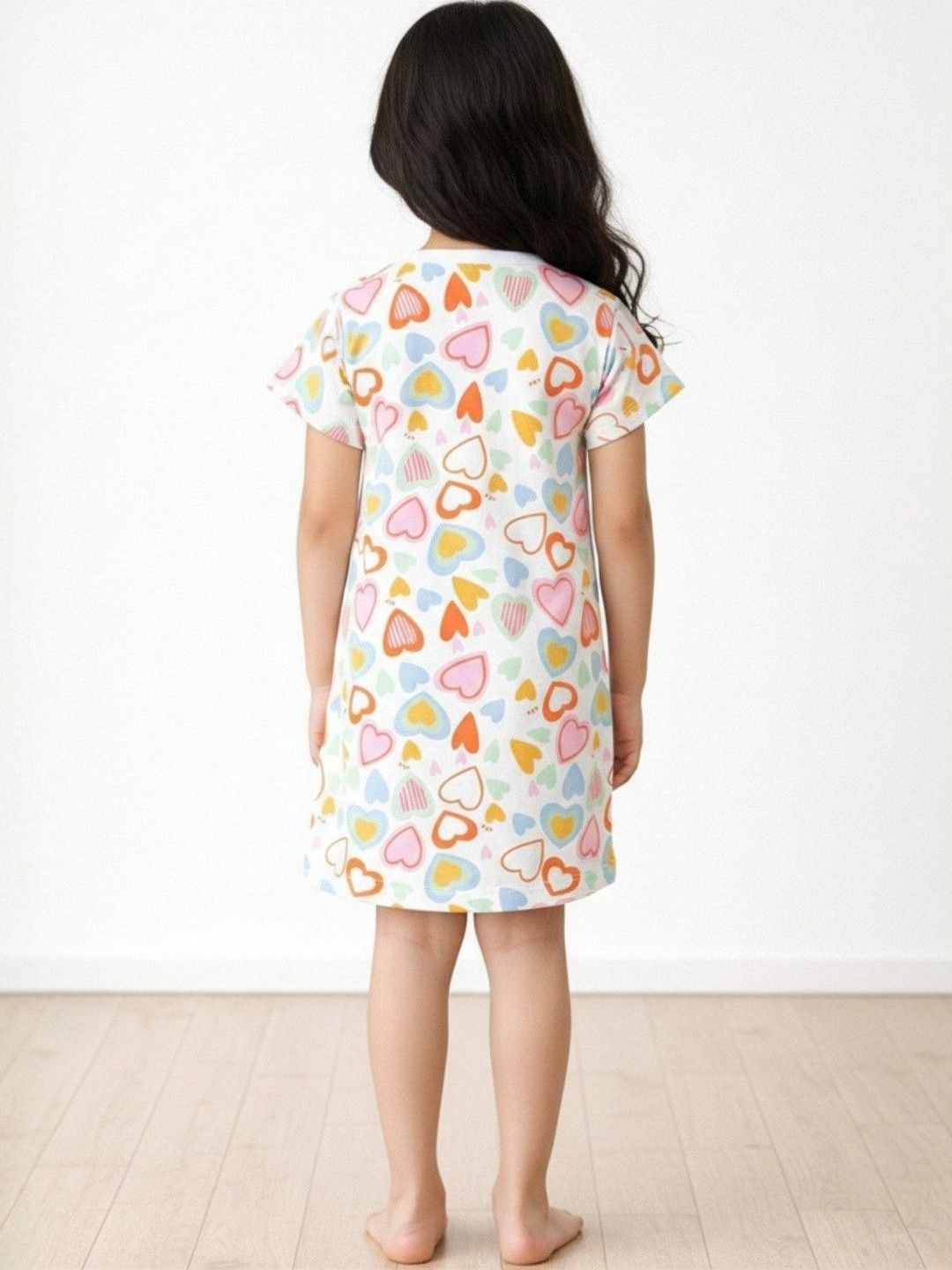 Girls Graphic Printed Cotton Short Sleeves Summer Nightdress 3