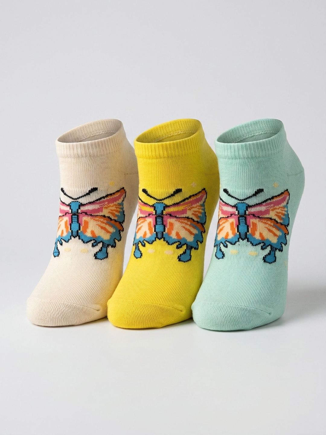 Moda Rapido Women Pack of 3 Cotton Blend Patterned Ankle Length Socks