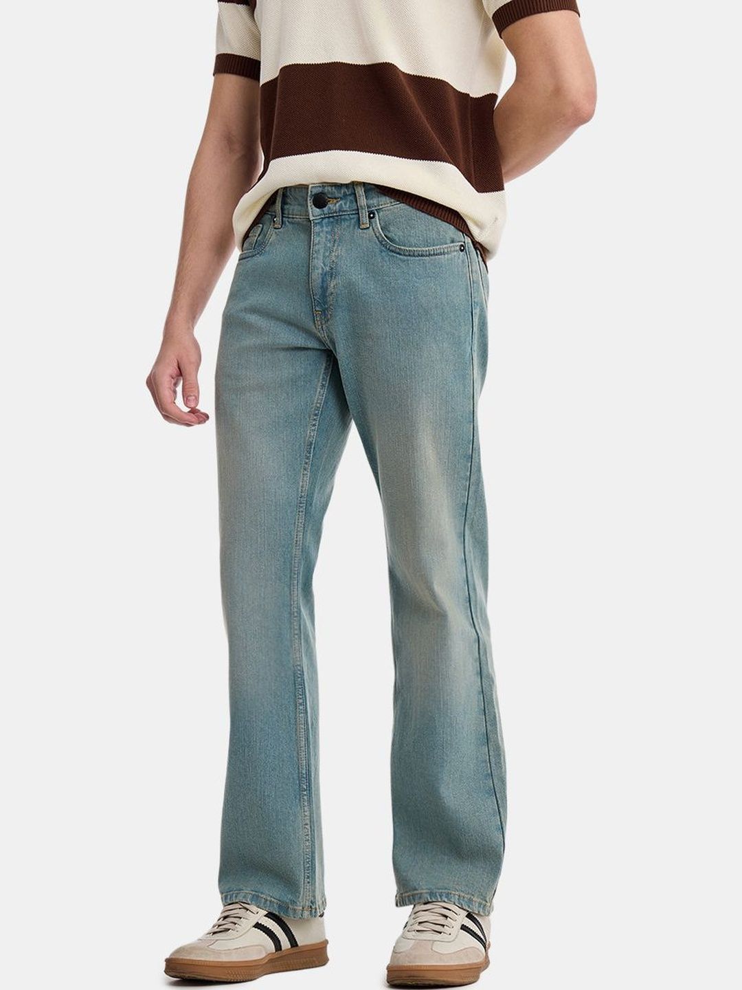 Snitch Blue Mid-Rise Bootcut Jeans