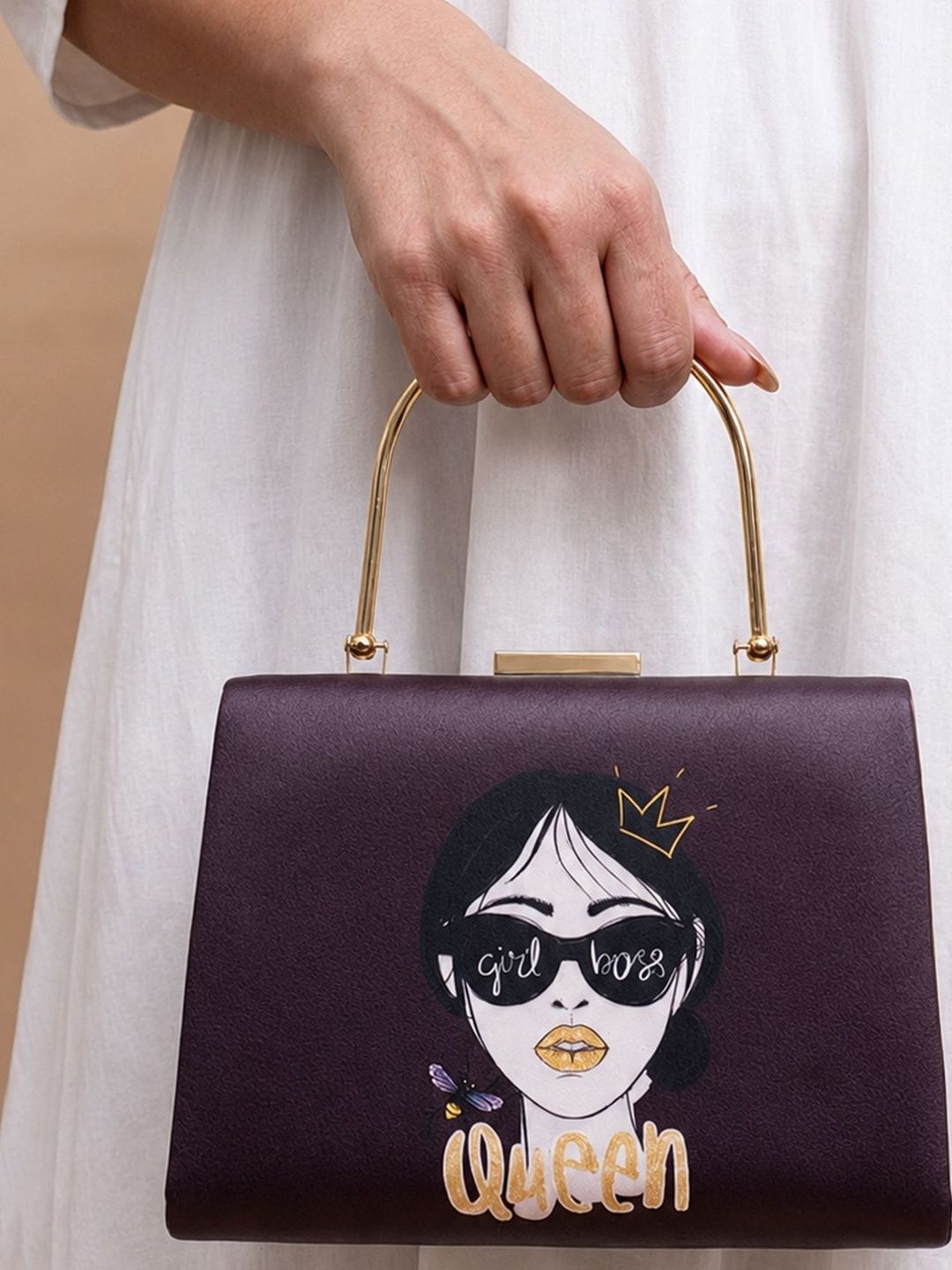ARTKLIM Girl Boss Printed Box Clutch