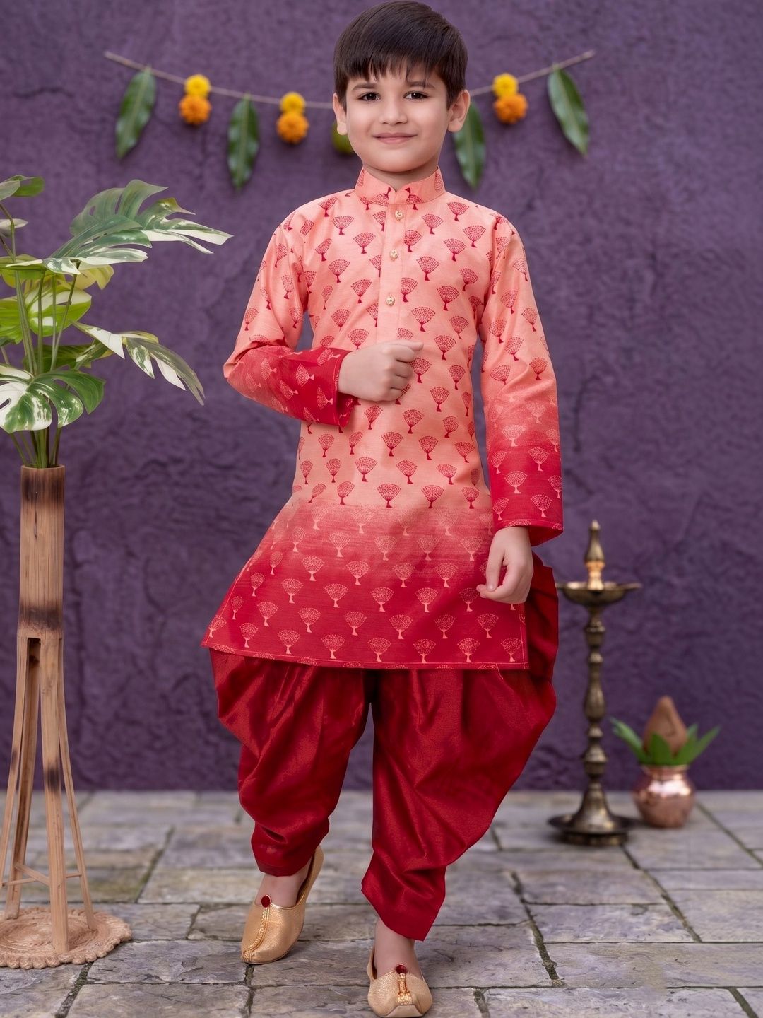 BAESD Boys Ombre Printed Regular Kurta & Patiala