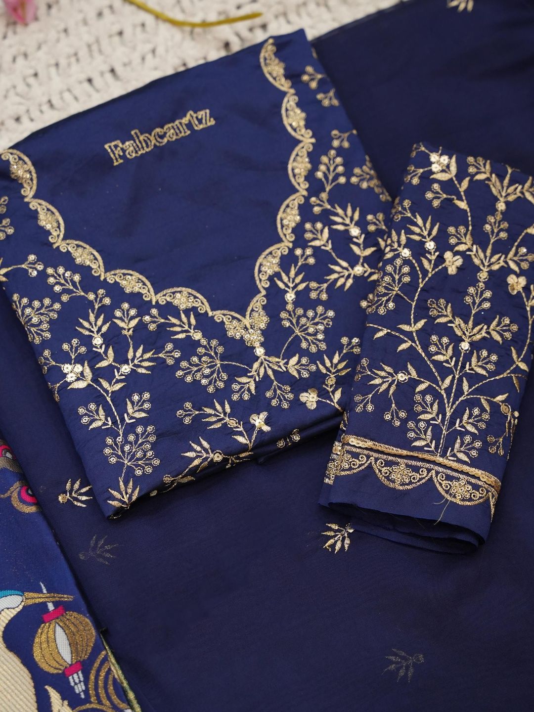Embellished Unstitched Lehenga & Blouse With Dupatta 6