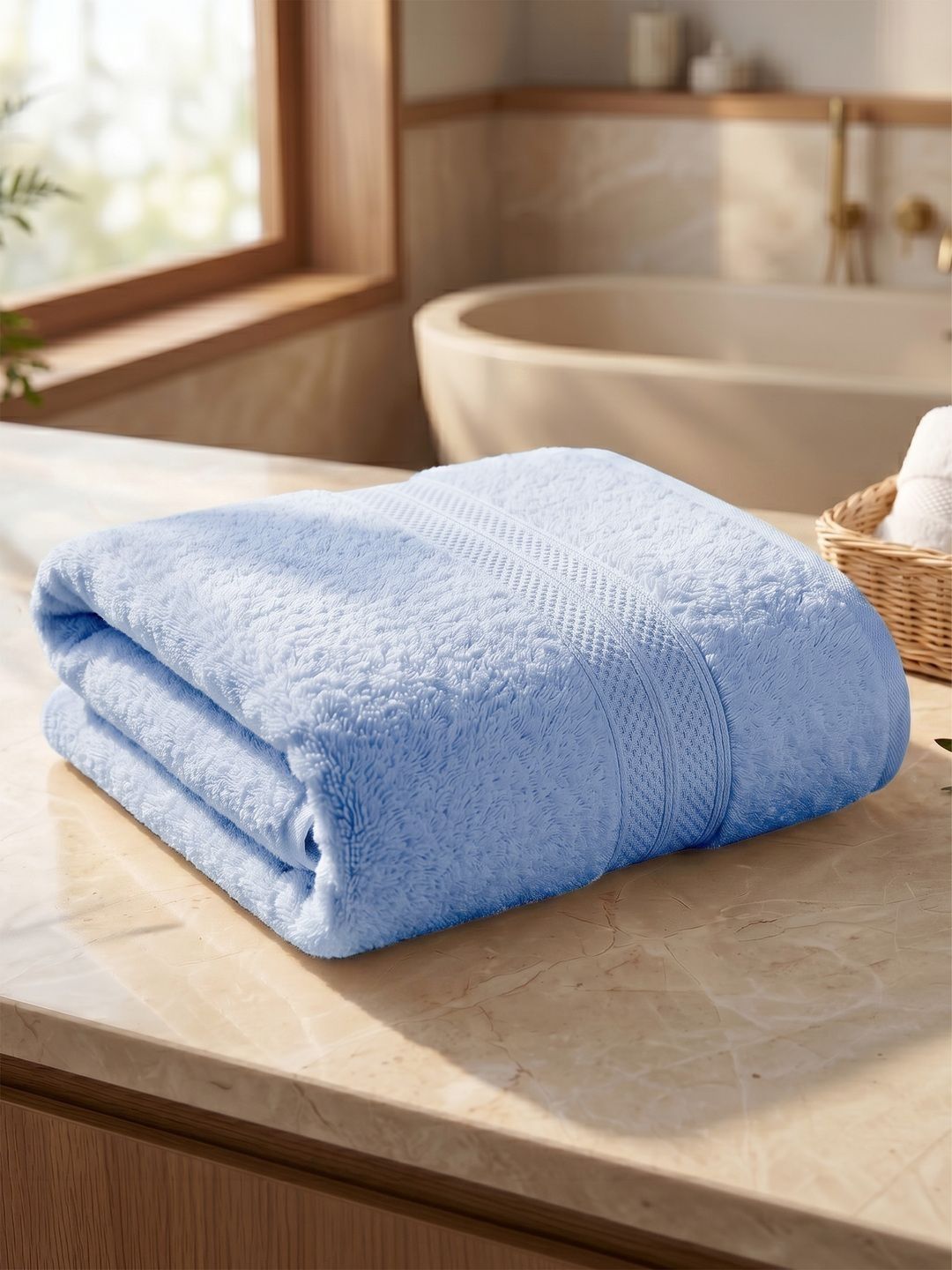 LANE LINEN Navy Blue & Blue 1 Cotton 450 GSM Bath Towel