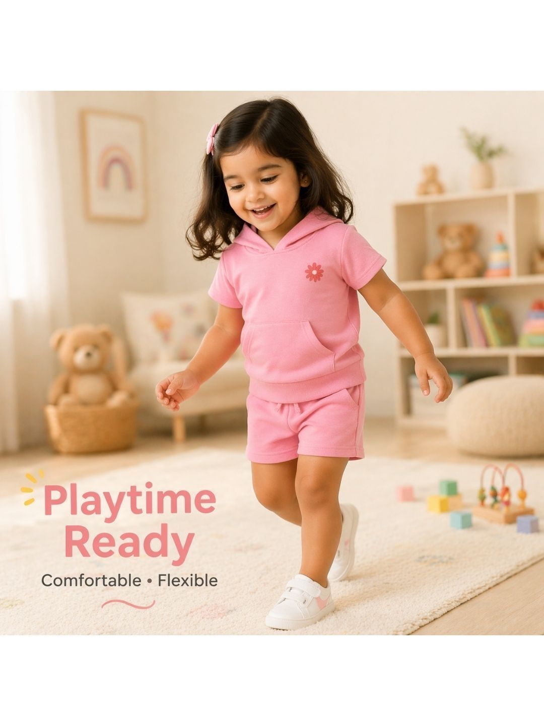 Girls Hooded T-Shirt & Shorts Set 5