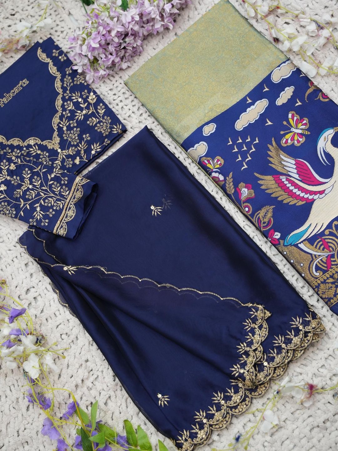 Embellished Unstitched Lehenga & Blouse With Dupatta 3