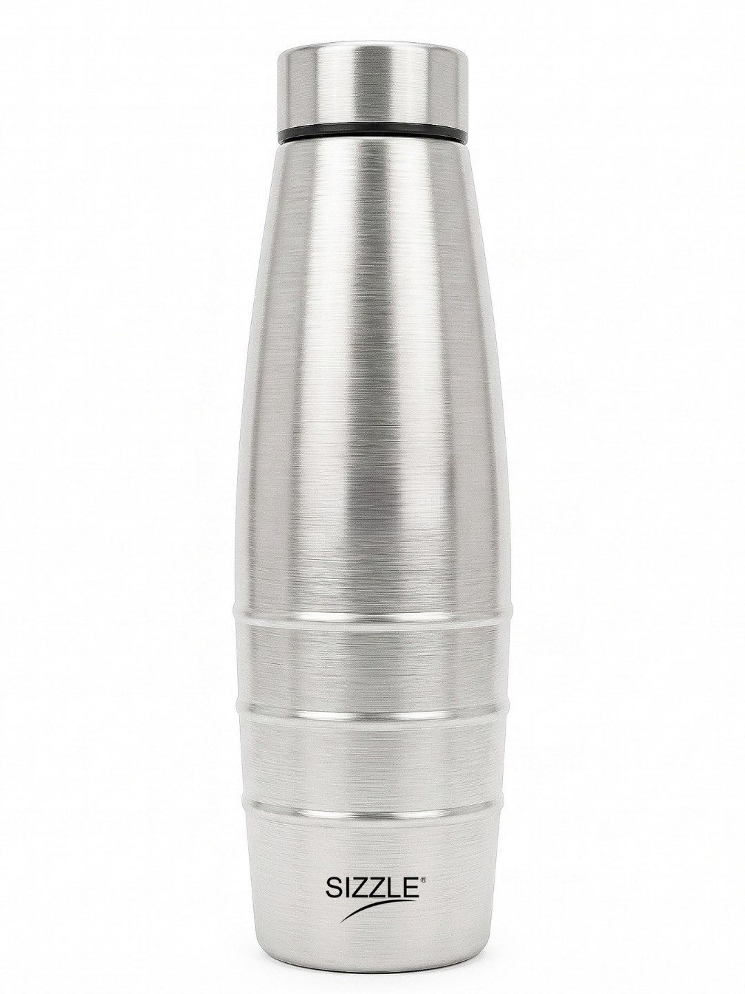 SIZZLE Silver-Toned Single Stainless Steel Solid Water Bottle