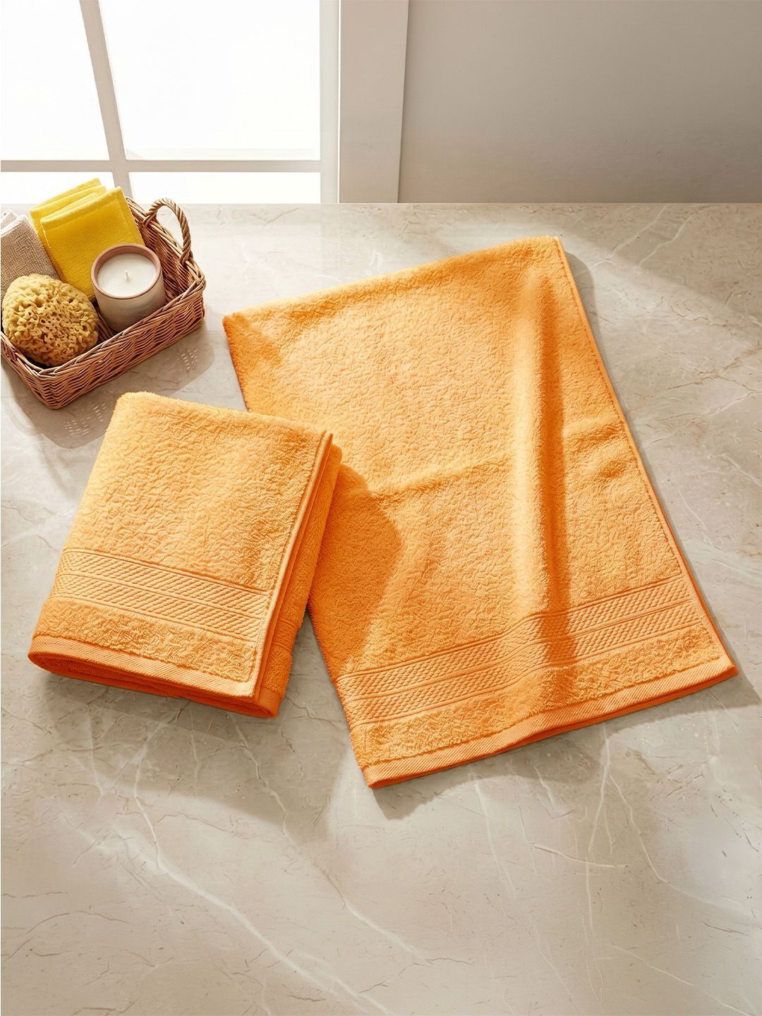 LANE LINEN Pack of 2 Cotton Hand Towels (60L x 40W cm) 450 GSM